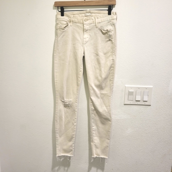 MOTHER Denim - MOTHER Jeans, Looker ankle fray SIZE 26 IN WHITE